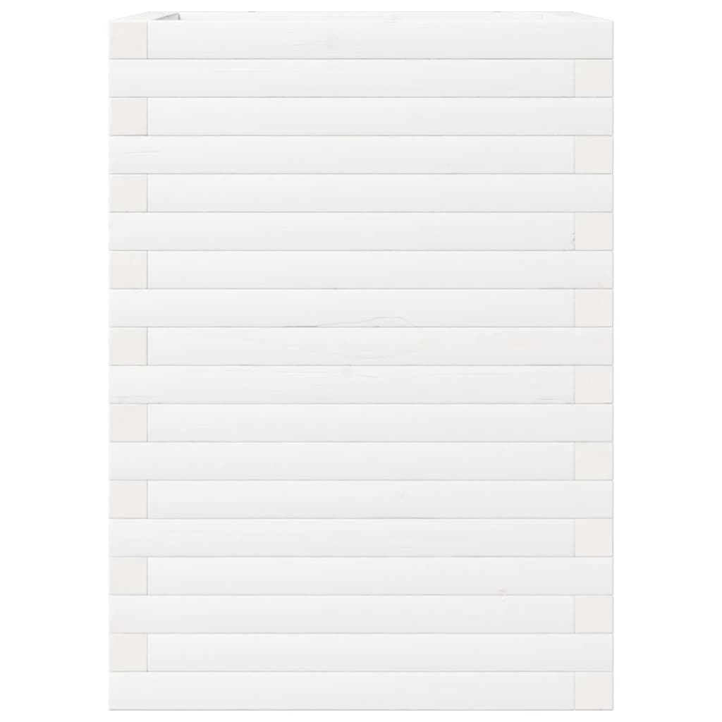 Pflanzkübel 50X50X68,5 Cm Massivholz Kiefer Weiß