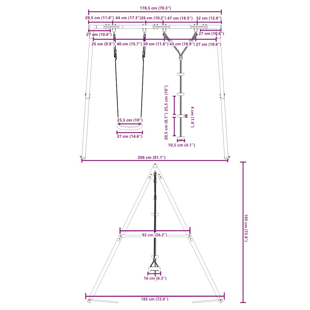 Schaukel-Set Mit Schaukelsitz Und Kletterschaukel