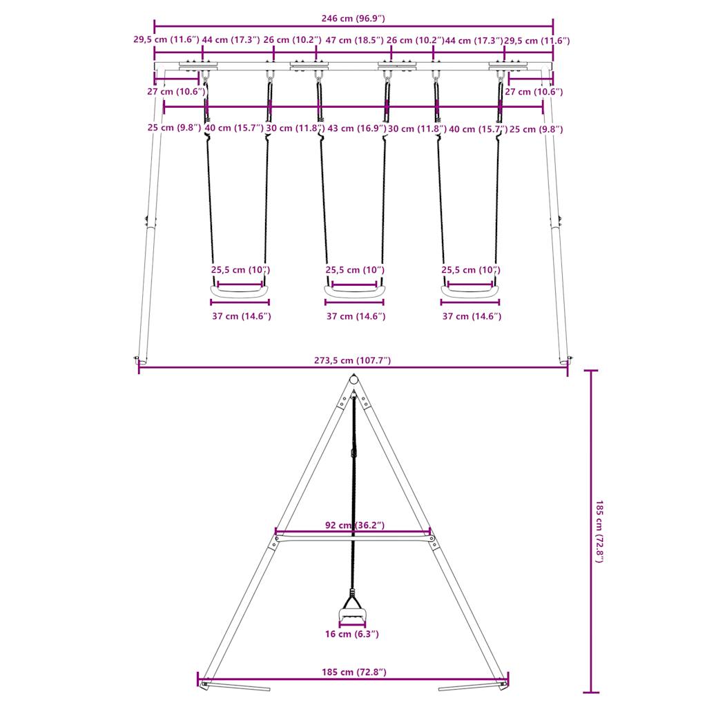 Schaukel-Set Mit 3 Schaukelsitzen