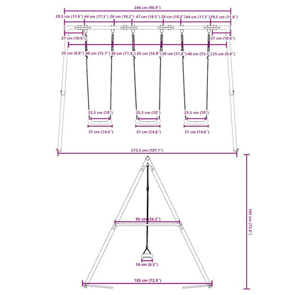 Schaukel-Set Mit 3 Schaukelsitzen