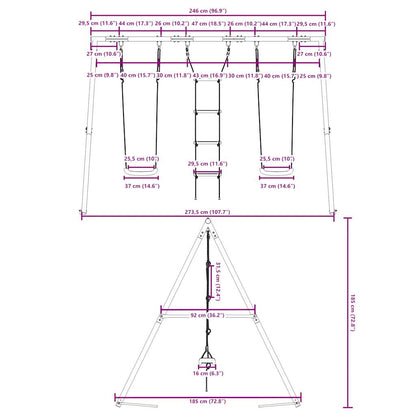 Schaukel-Set Mit Schaukelsitzen Und Strickleiter