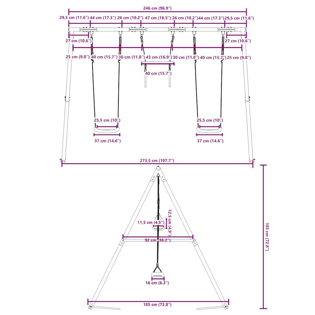 Schaukel-Set Mit Schaukelsitzen Und Trapez