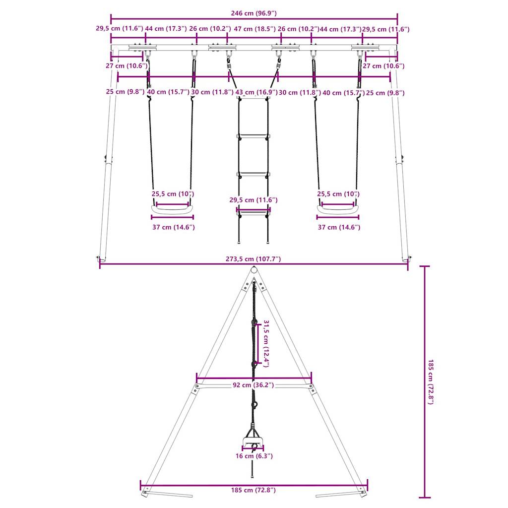 Schaukel-Set Mit Schaukelsitzen Und Strickleiter