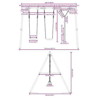 Schaukel-Set Mit Schaukelsitzen Und Kletterschaukel