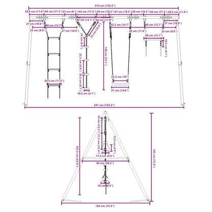 Schaukel-Set Mit Schaukelsitz Trapez Strickleiter Kletterseil
