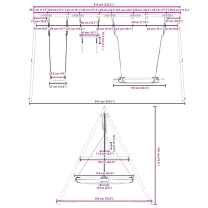 Schaukel-Set Mit Schaukelsitz Trapez Und Nestschaukel