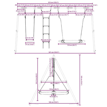 Schaukel-Set Mit Schaukelsitz Strickleiter Und Nestschaukel