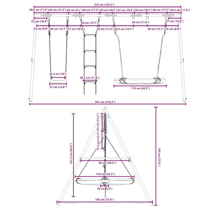 Schaukel-Set Mit Schaukelsitz Strickleiter Und Nestschaukel