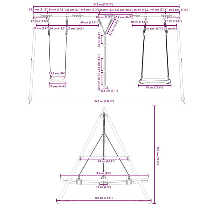 Schaukel-Set Mit Schaukelsitz Kletterschaukel Und Nestschaukel