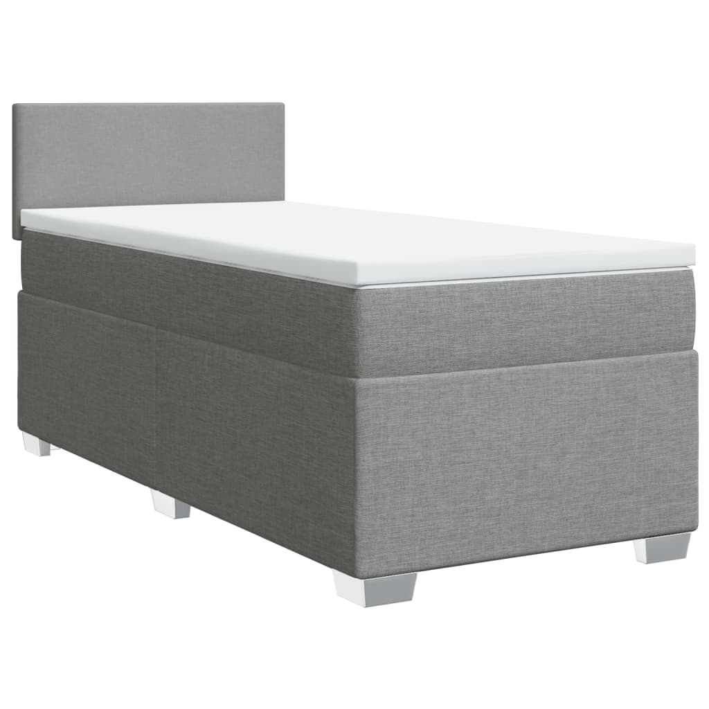 Boxspringbett Mit Matratze Stoff Hellgrau