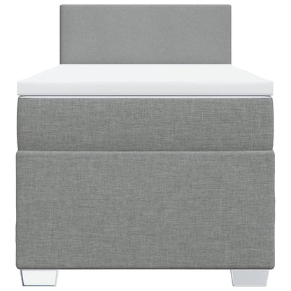 Boxspringbett Mit Matratze Stoff Hellgrau