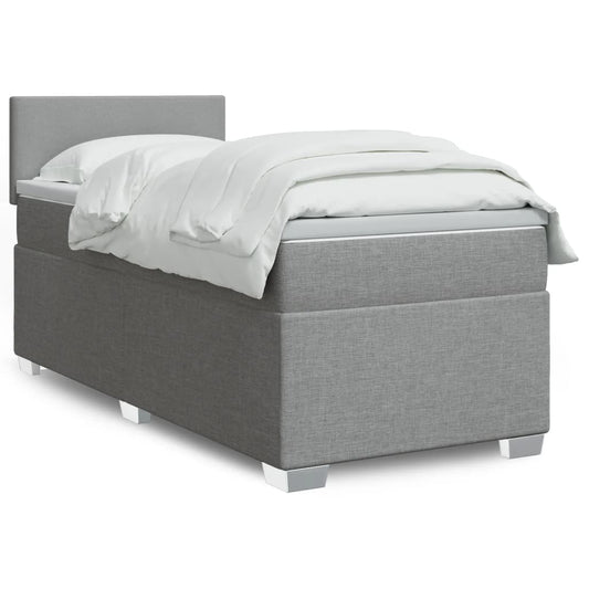 Boxspringbett Mit Matratze Stoff Hellgrau