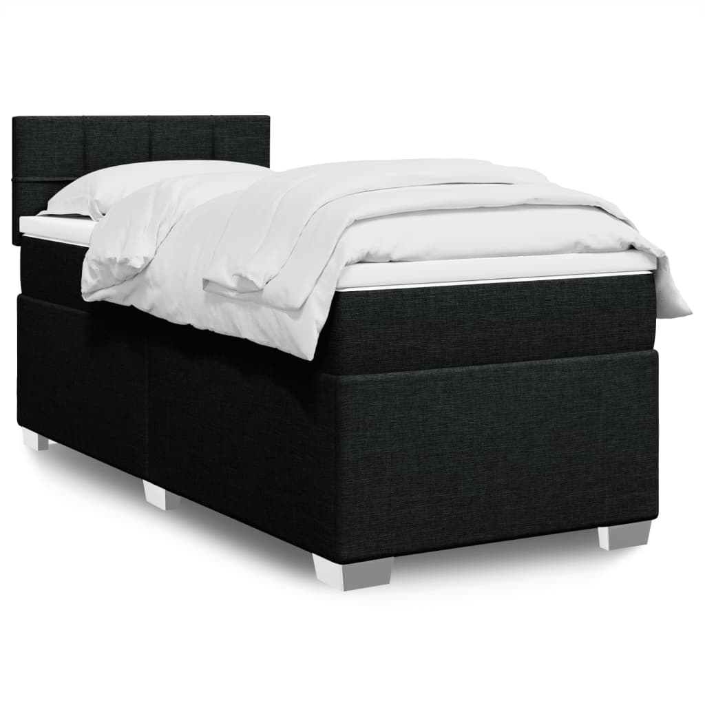 Boxspringbett Mit Matratze Stoff Schwarz