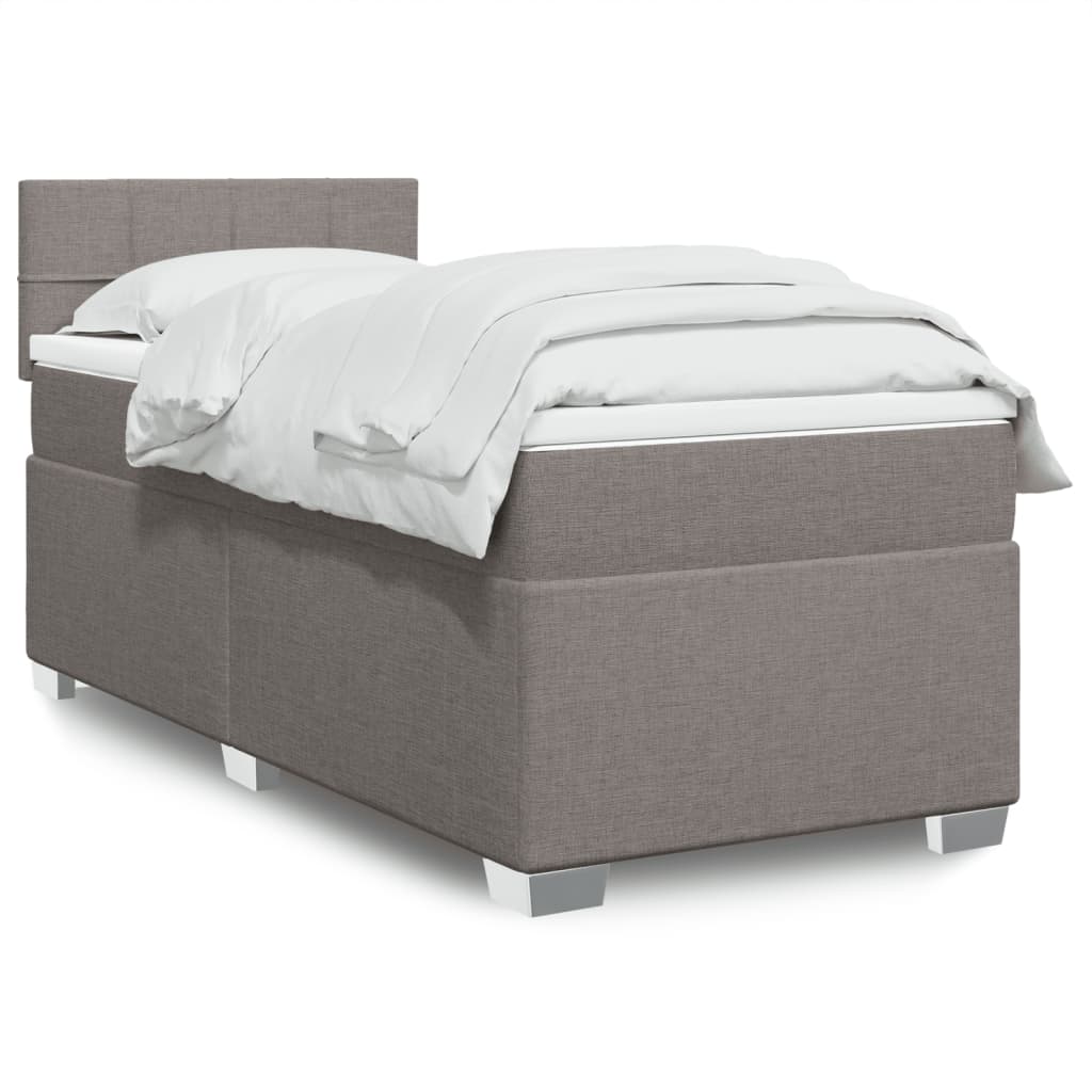 Boxspringbett Mit Matratze Stoff Taupe