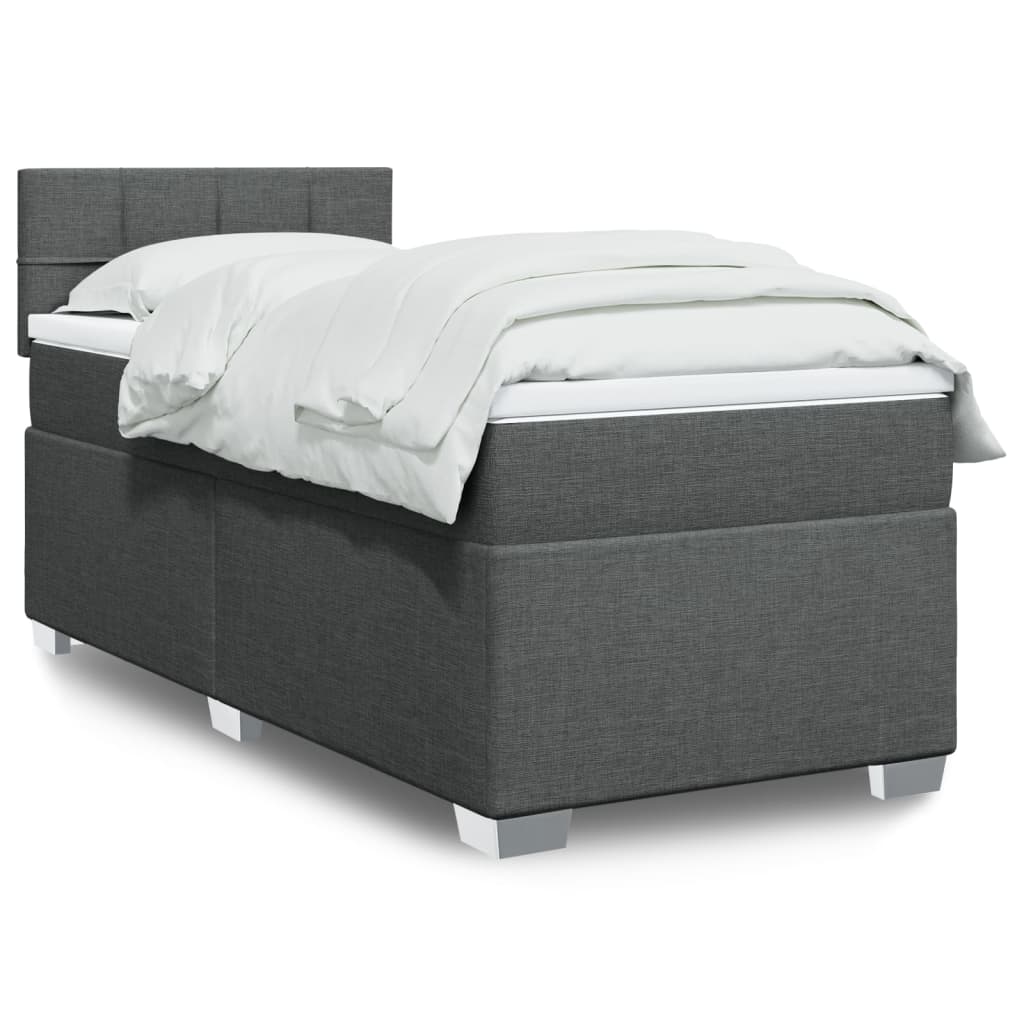 Boxspringbett Mit Matratze Stoff Dunkelgrau