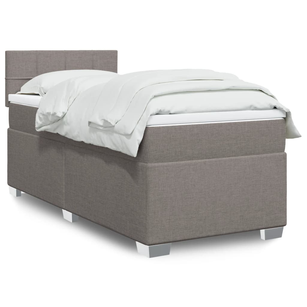 Boxspringbett Mit Matratze Stoff Taupe