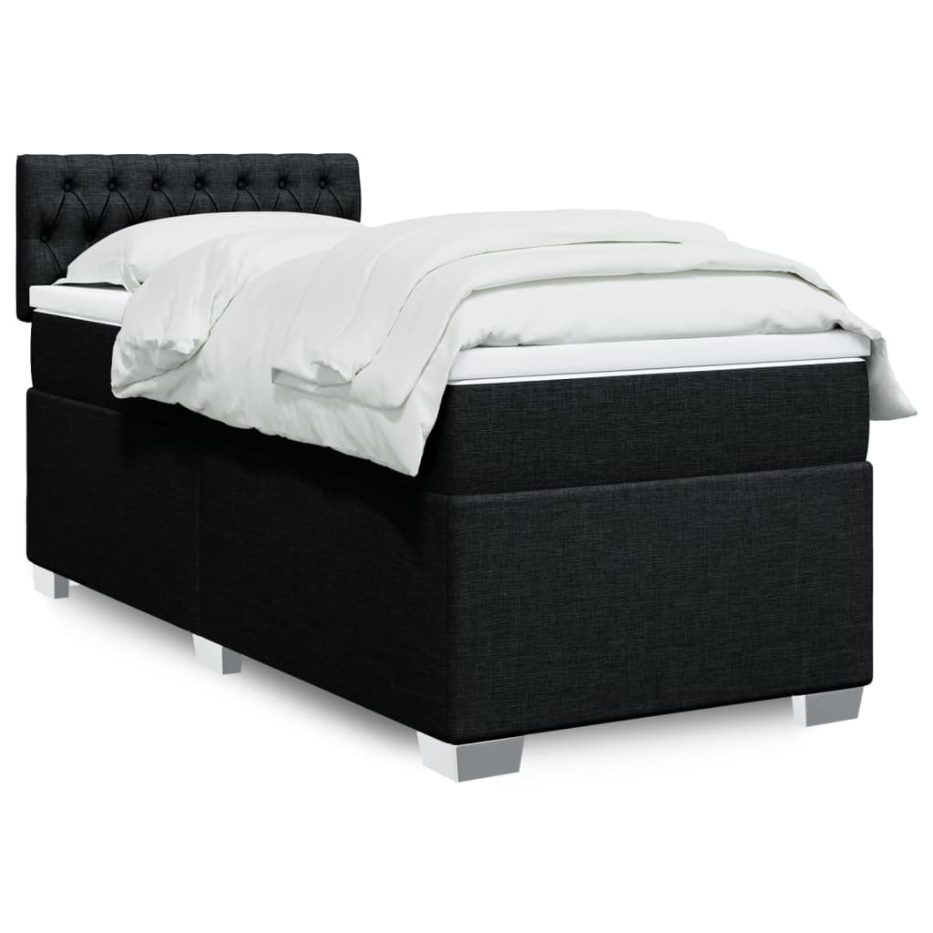 Boxspringbett Mit Matratze Stoff Schwarz