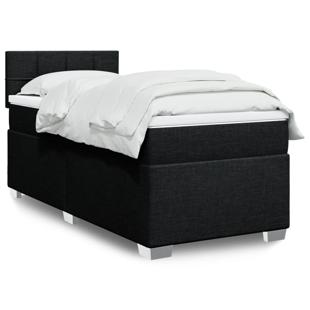 Boxspringbett Mit Matratze Stoff Schwarz