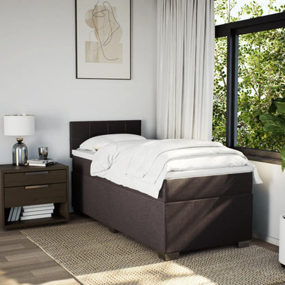 Boxspringbett Mit Matratze Stoff Dunkelbraun