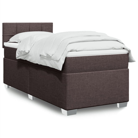 Boxspringbett Mit Matratze Stoff Dunkelbraun
