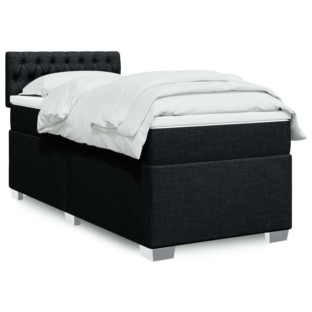 Boxspringbett Mit Matratze Stoff Schwarz