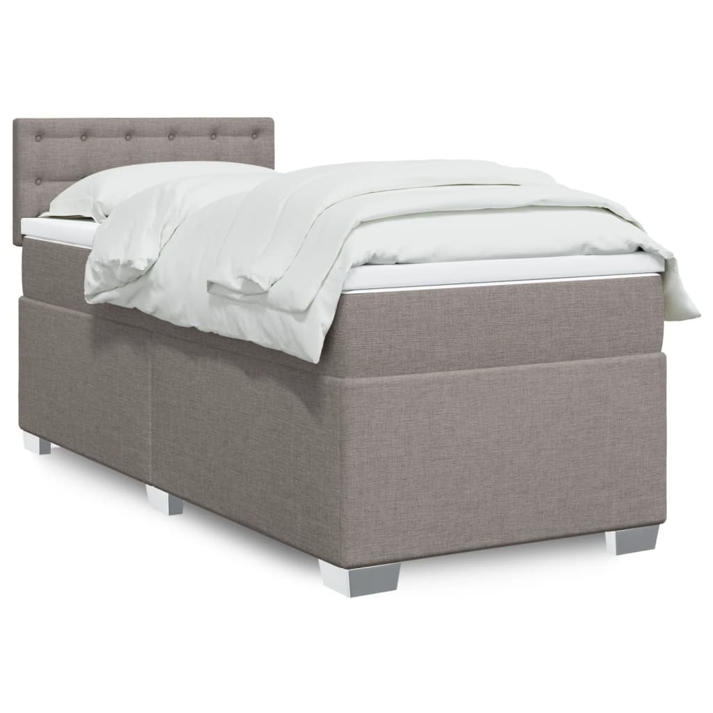 Boxspringbett Mit Matratze Stoff Taupe