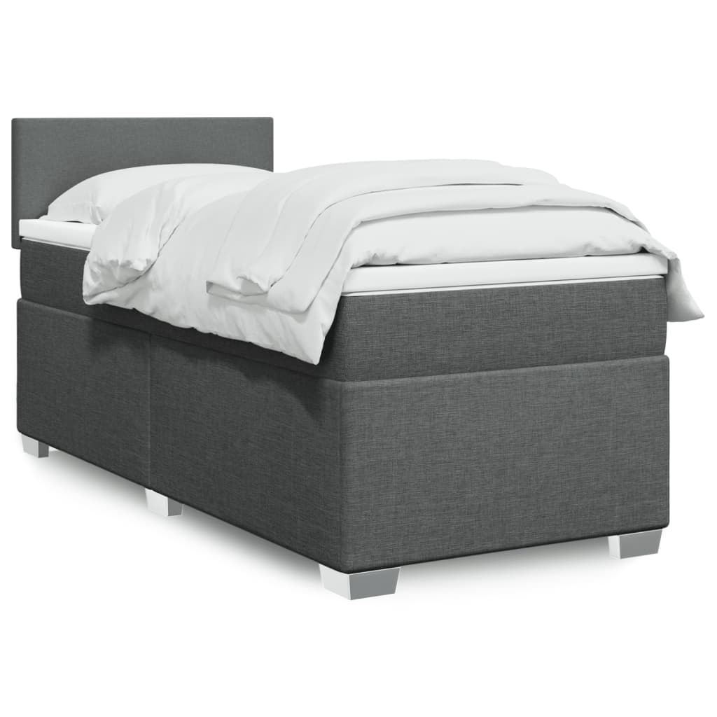 Boxspringbett Mit Matratze Stoff Dunkelgrau