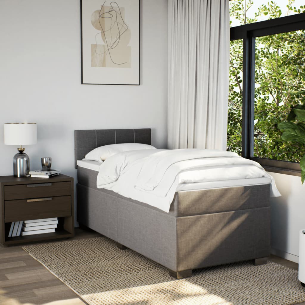 Boxspringbett Mit Matratze Stoff Taupe