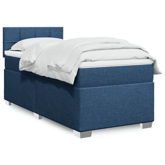 Boxspringbett Mit Matratze Stoff Blau