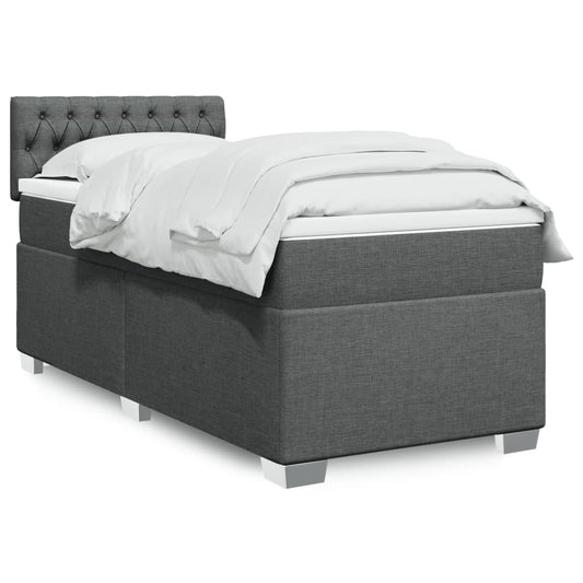 Boxspringbett Mit Matratze Stoff Dunkelgrau
