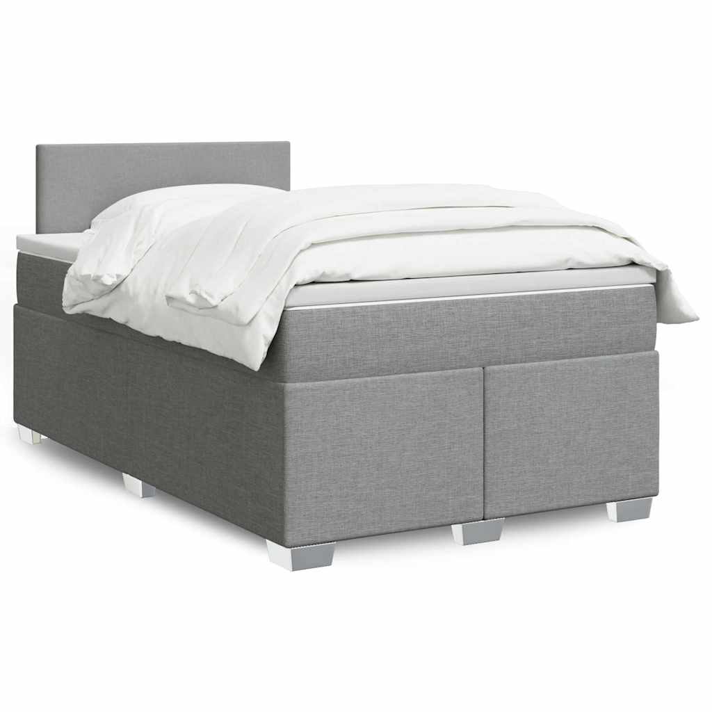 Boxspringbett Mit Matratze Stoff Hellgrau