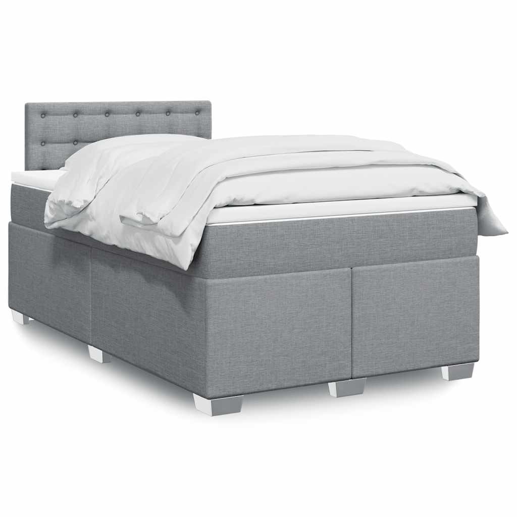 Boxspringbett Mit Matratze Stoff Hellgrau