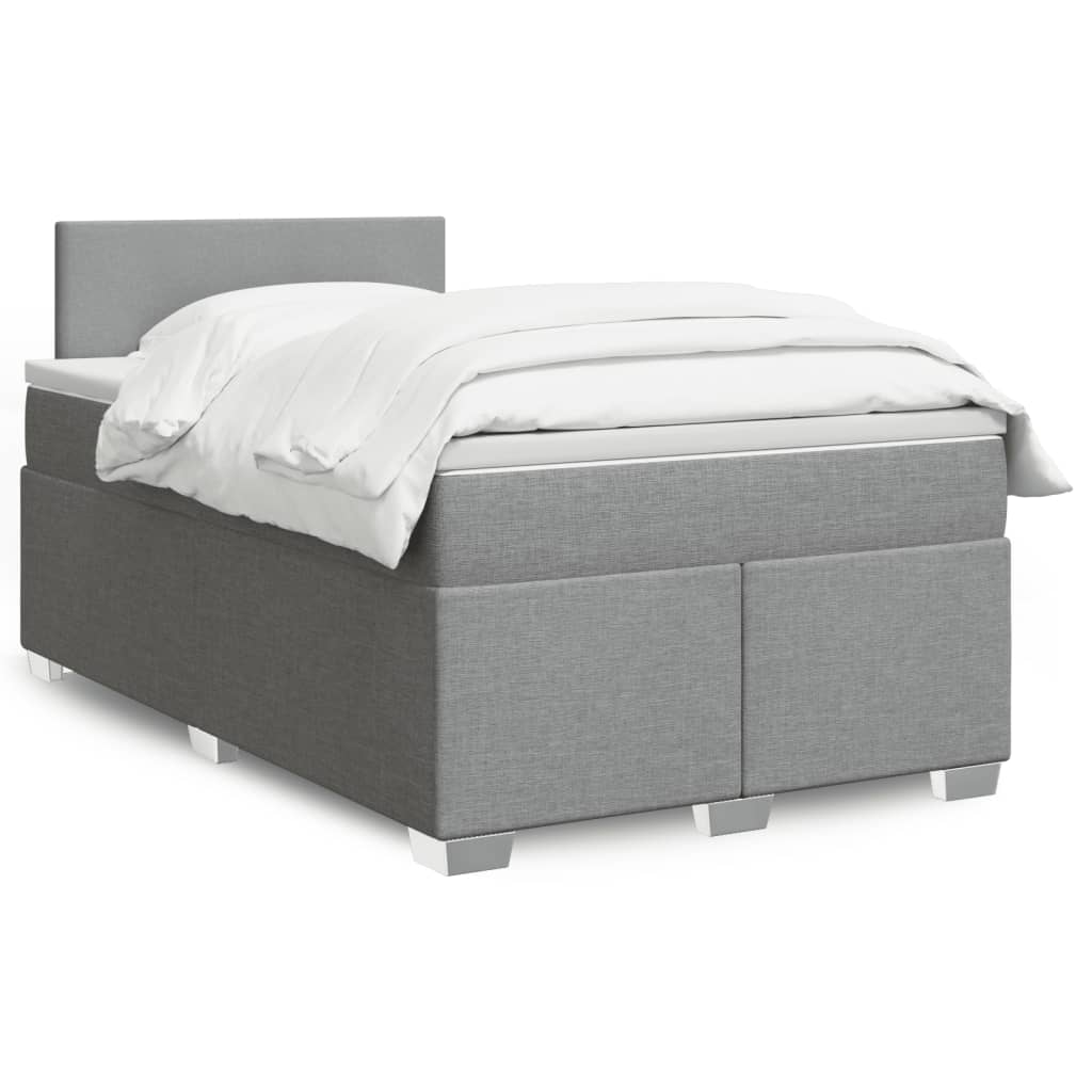 Boxspringbett Mit Matratze Stoff Hellgrau