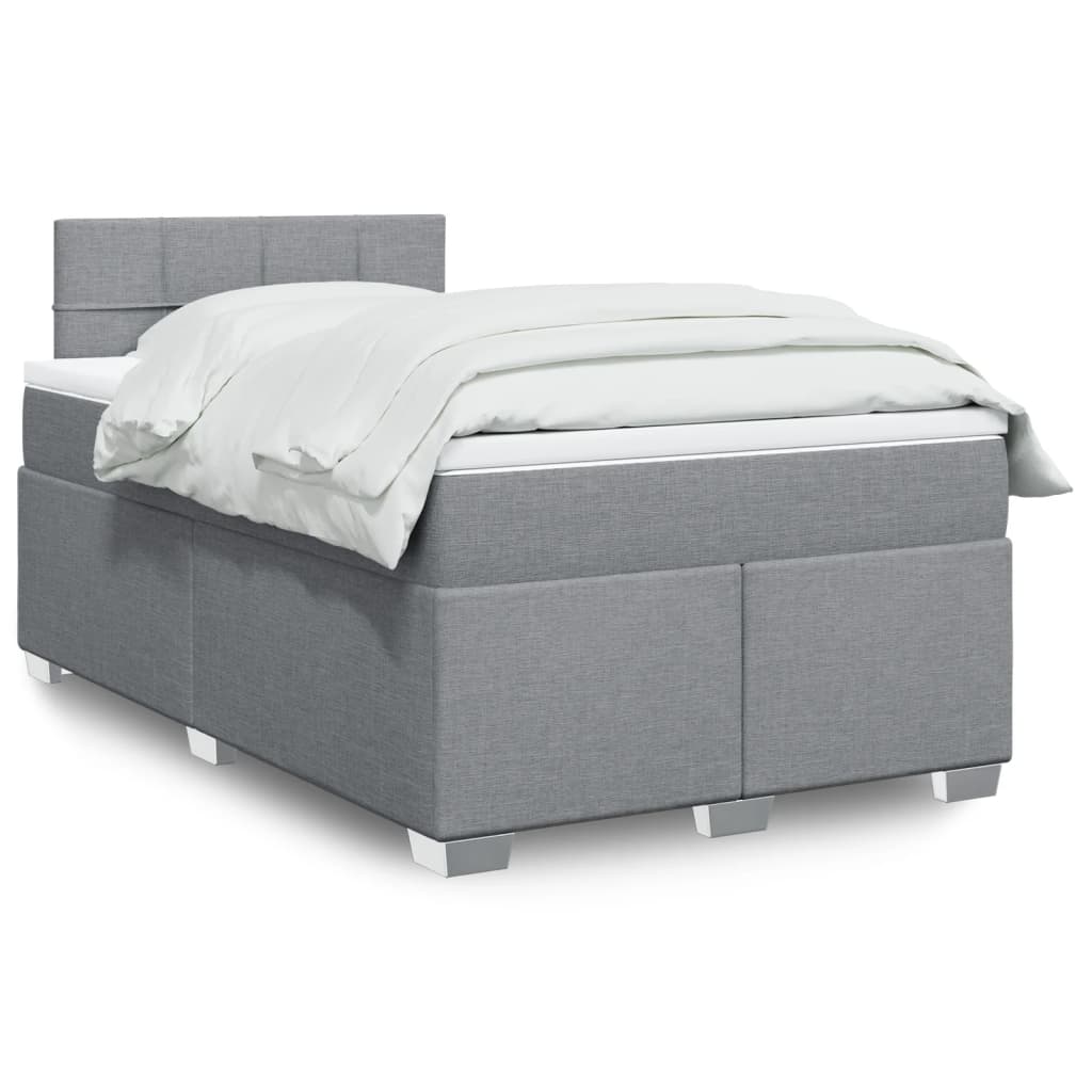 Boxspringbett Mit Matratze Stoff Hellgrau