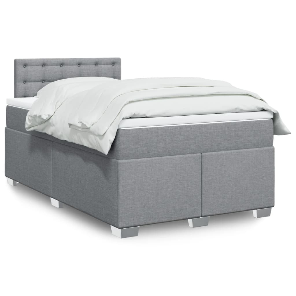 Boxspringbett Mit Matratze Stoff Hellgrau
