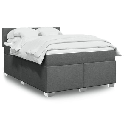 Boxspringbett Mit Matratze Stoff Dunkelgrau