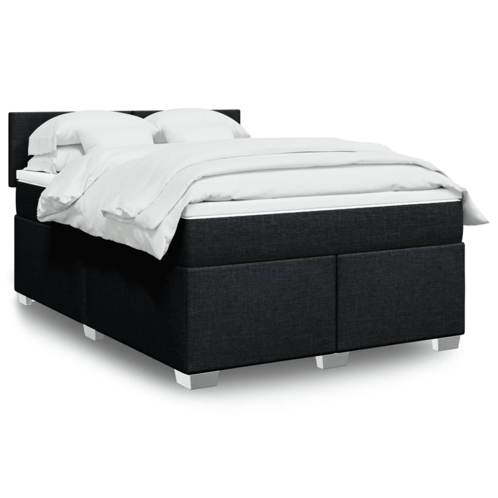 Boxspringbett Mit Matratze Stoff Schwarz