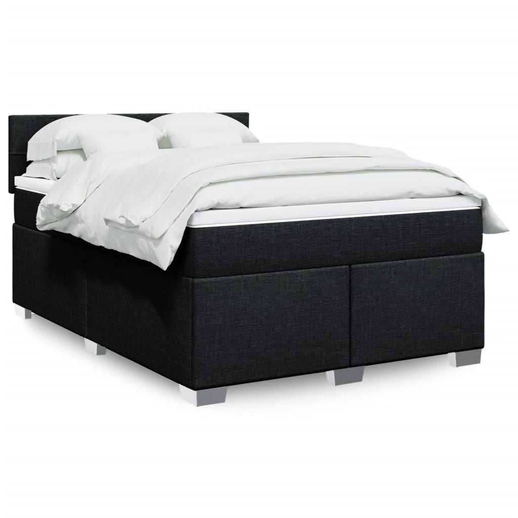 Boxspringbett Mit Matratze Stoff Schwarz