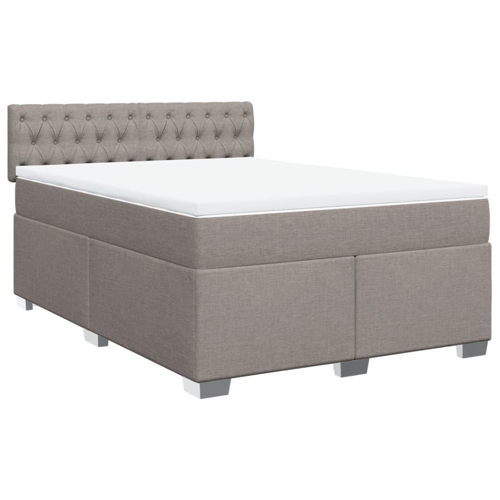 Boxspringbett Mit Matratze Stoff Taupe