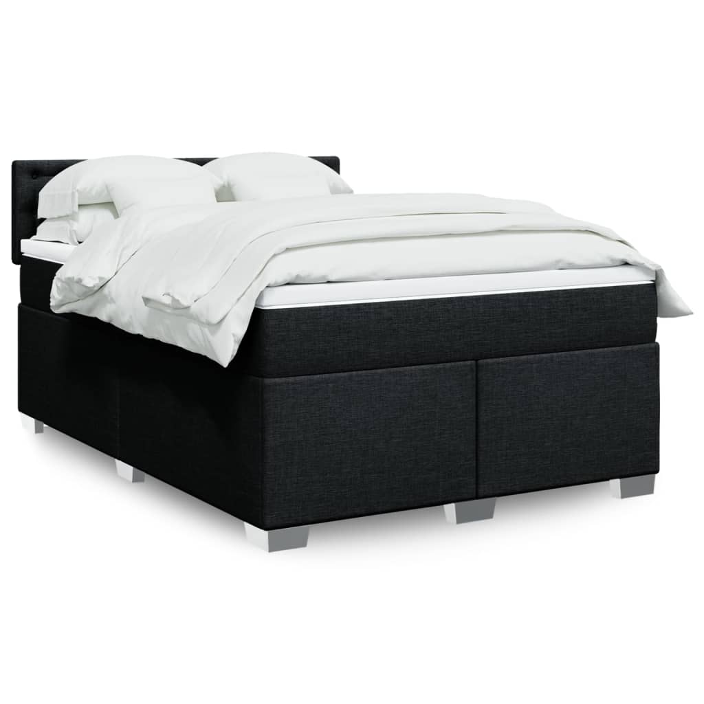 Boxspringbett Mit Matratze Stoff Schwarz