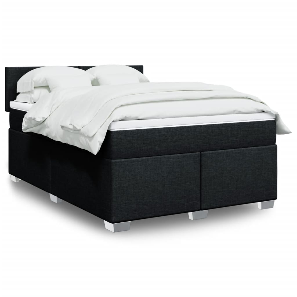 Boxspringbett Mit Matratze Stoff Schwarz