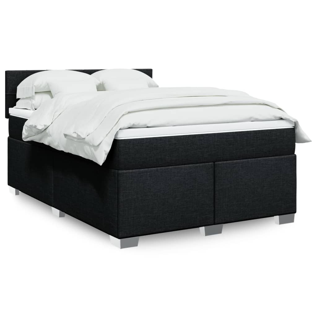 Boxspringbett Mit Matratze Stoff Schwarz