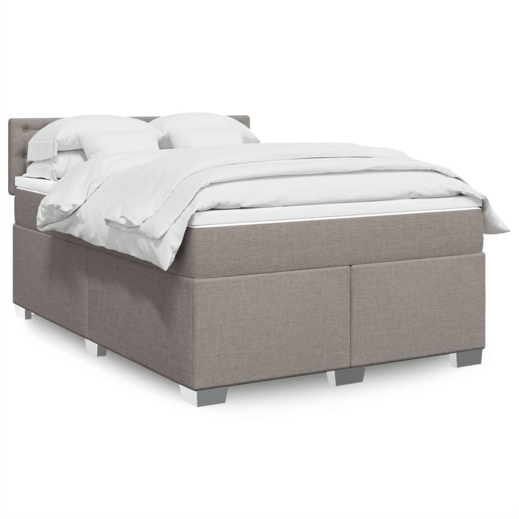 Boxspringbett Mit Matratze Stoff Taupe