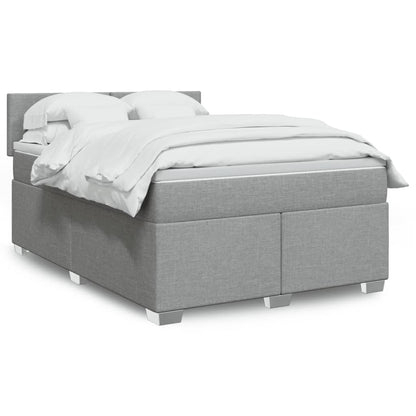 Boxspringbett Mit Matratze Stoff Hellgrau