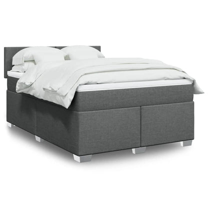 Boxspringbett Mit Matratze Stoff Dunkelgrau