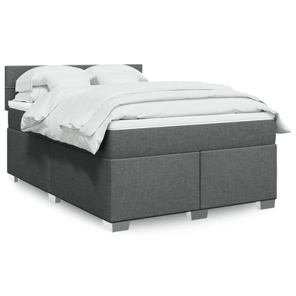 Boxspringbett Mit Matratze Stoff Dunkelgrau