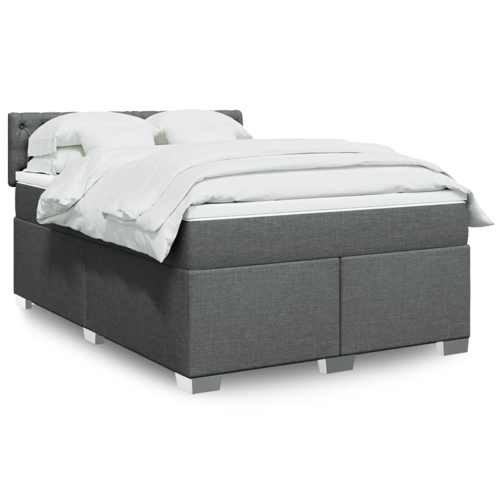 Boxspringbett Mit Matratze Stoff Dunkelgrau