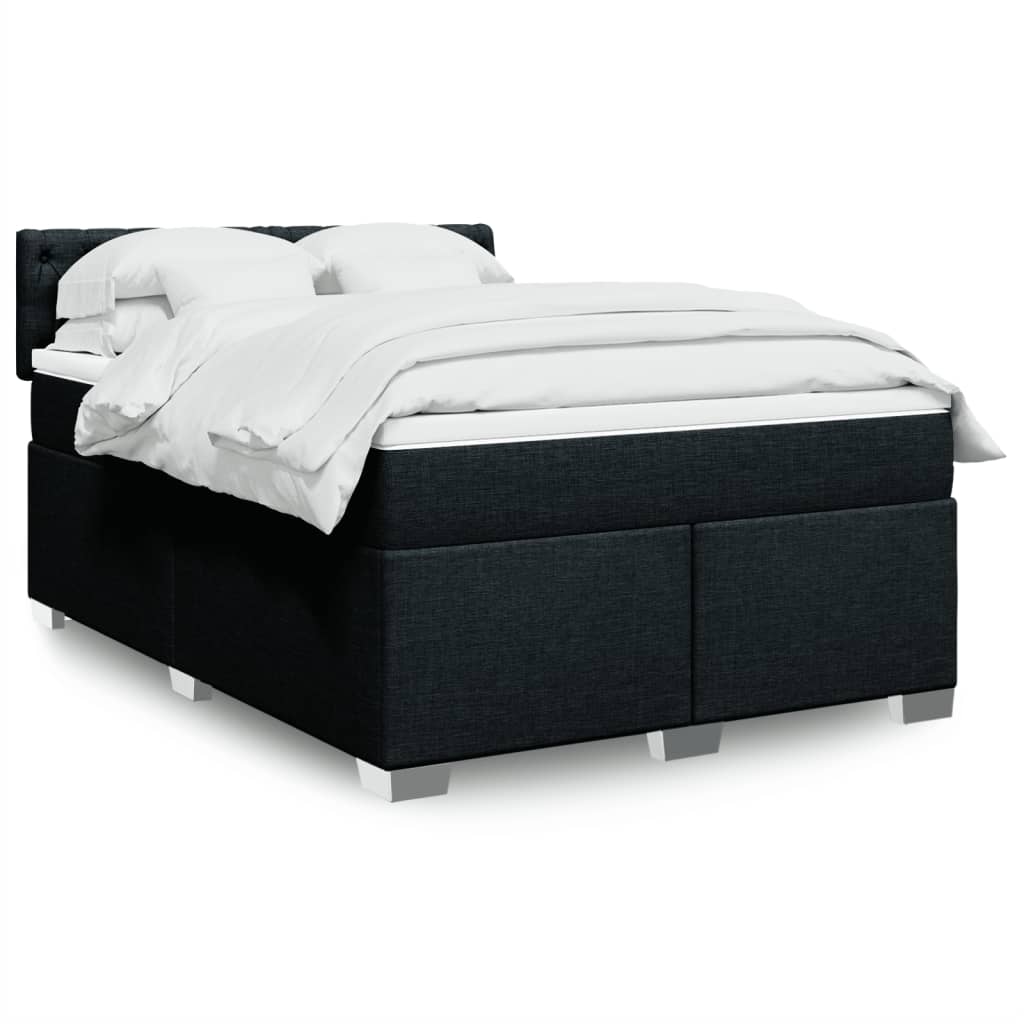 Boxspringbett Mit Matratze Stoff Schwarz