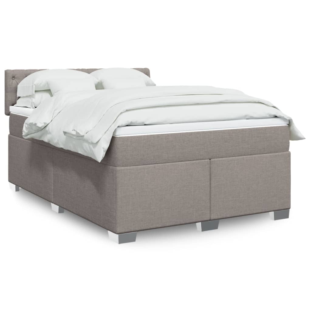 Boxspringbett Mit Matratze Stoff Taupe