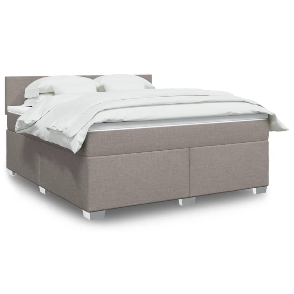 Boxspringbett Mit Matratze Stoff Taupe